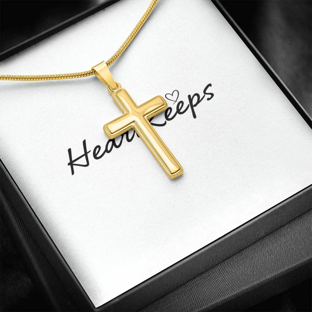 Personalized Cross Necklace - Snake Chain