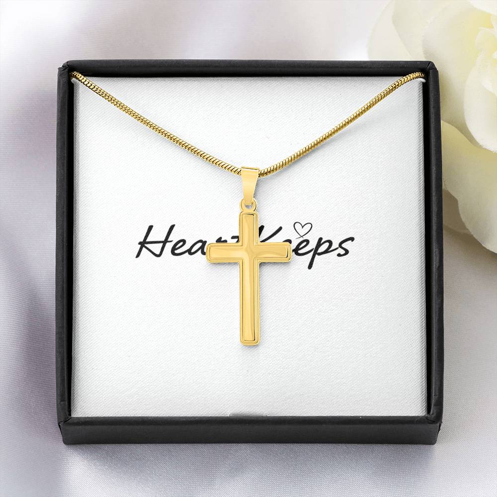 Personalized Cross Necklace - Snake Chain