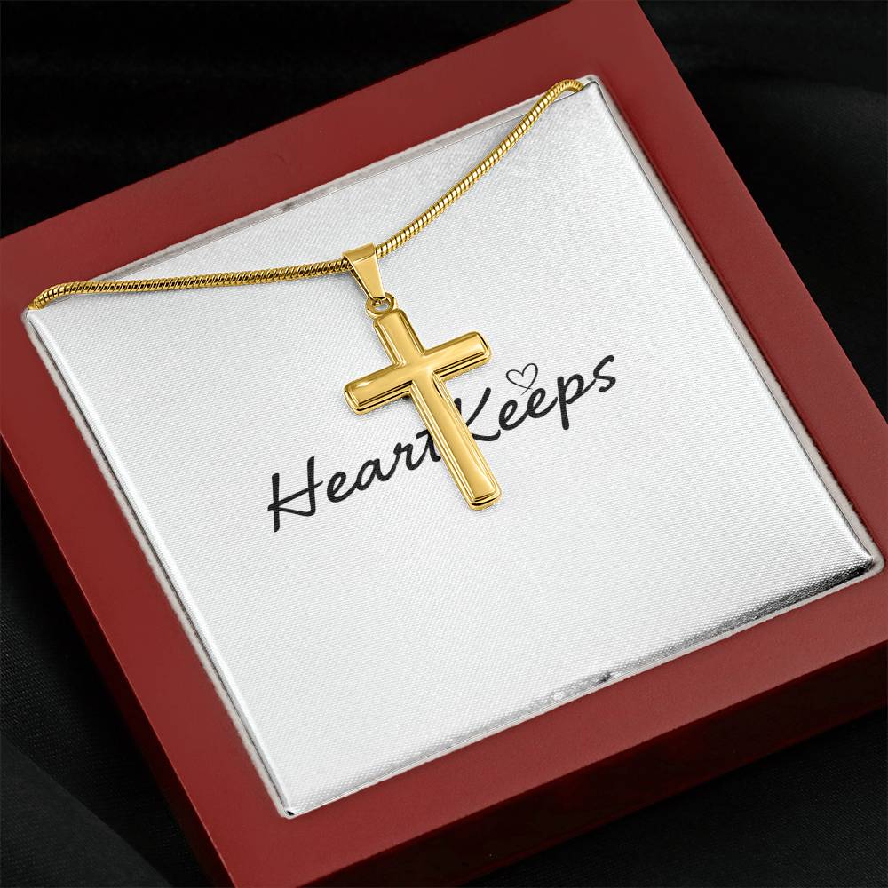 Personalized Cross Necklace - Snake Chain