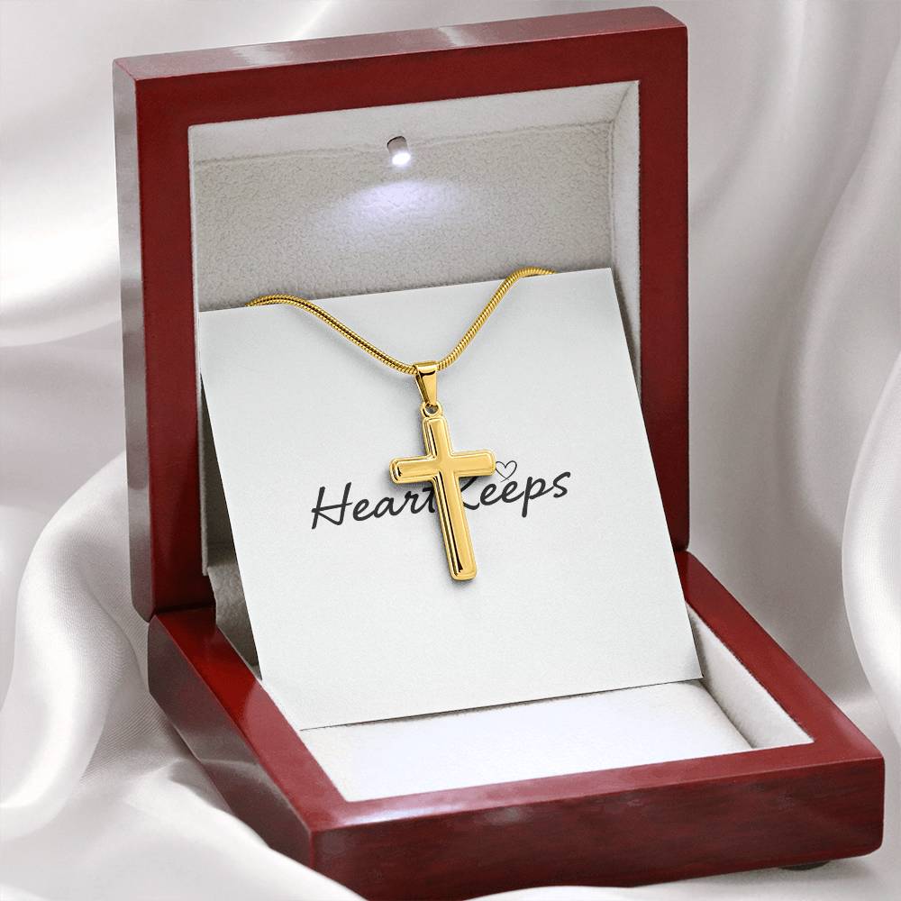 Personalized Cross Necklace - Snake Chain