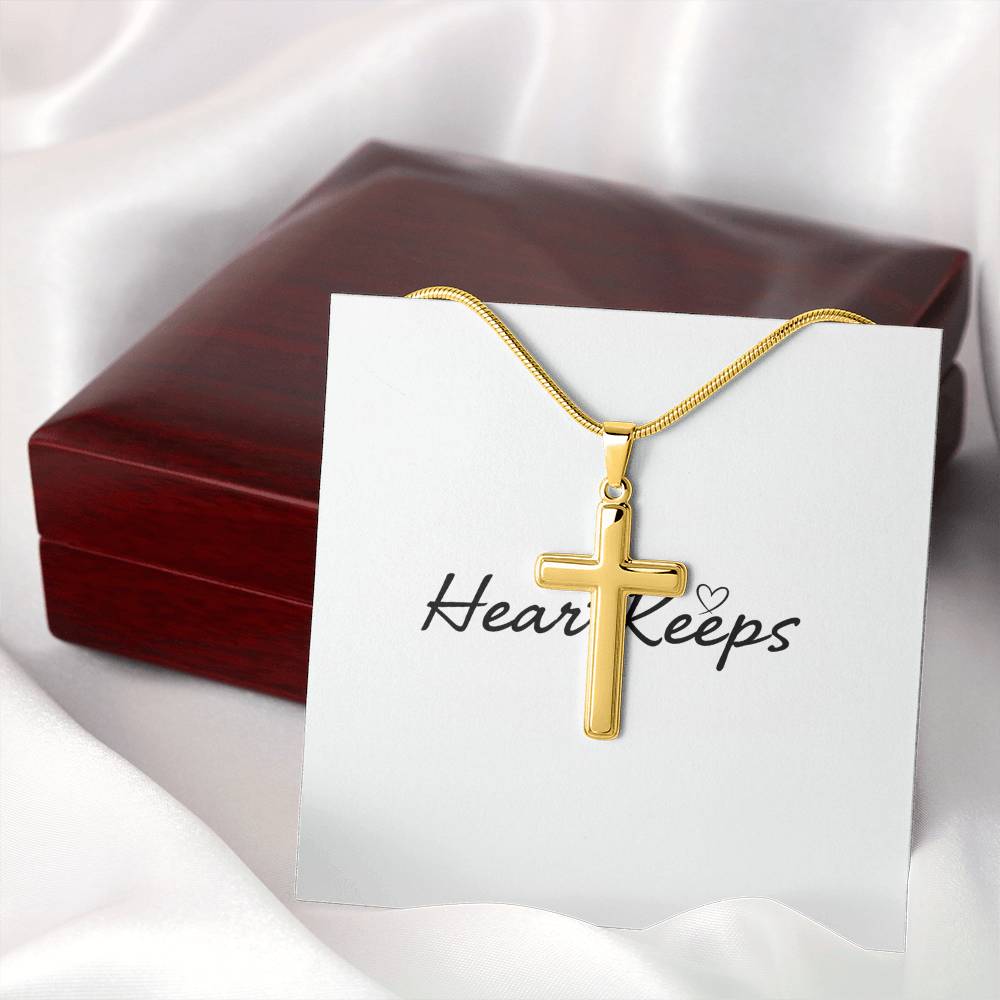Personalized Cross Necklace - Snake Chain